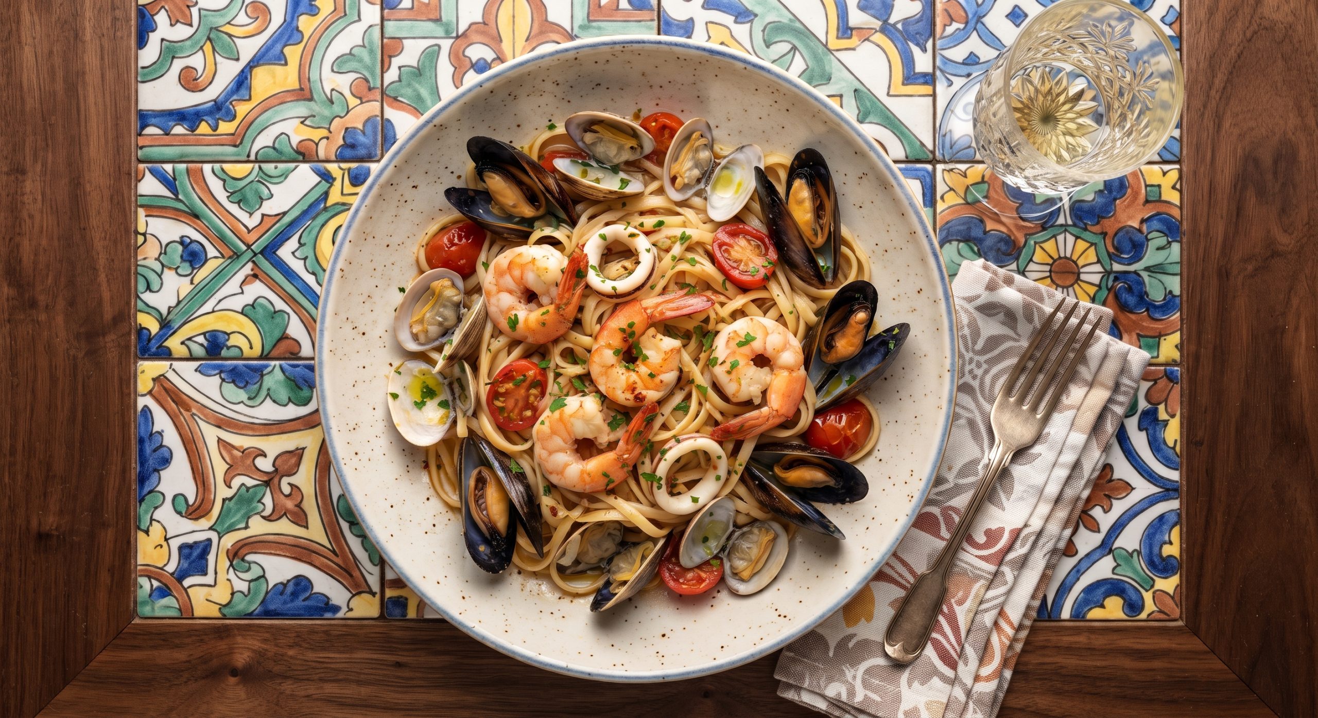 Seafood linguine